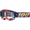Studio photo of 100%, Racecraft 2.0 Goggle (Clear Lens), Goggles, SKU 26013076, color options Concordia, Battleship, Snowbird, Topo, Kalkuta, Neon Yellow, Fluo Yellow, Panam and more