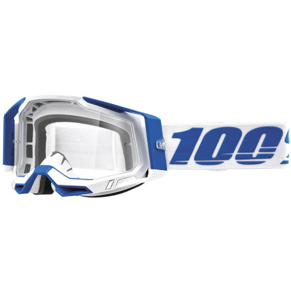 Clean studio photo on a white background of 100%, Racecraft 2.0 Goggle (Clear Lens), Goggles, SKU 26013073, color options Concordia, Battleship, Snowbird, Topo, Kalkuta, Neon Yellow, Fluo Yellow, Panam and more