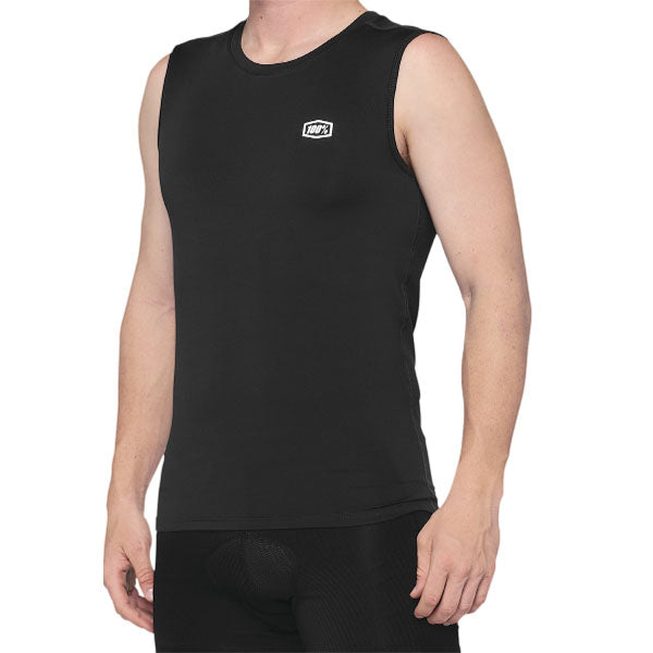 High-resolution studio image of 100%, Short Sleeve Basecamp Base Layer (MTB), Base Layer Shirt, SKU 51200214, color Black, sizes SM, MD, LG, XL