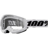 Studio image on a white background of 100%, Strata 2 Goggle (Clear Lens) (Youth), Goggles, color options Black, Neon Yellow, Neon Orange, Pink, White, Red, Blue, Yellow and more