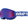 Clean studio photo on a white background of 100%, Strata 2 Goggle (Mirror Lens) (Youth), Goggles, SKU 610-5258, color options Neon Orange, Mirror True Gold, Black, Mirror Silver Lens, Blue, Mirror Red/Blue Lens, Neon Yellow, Mirror Pink Lens, Pink, Mirror Red Lens, Red, Mirror Red Lens, White, Mirror Silver Lens, Orange, Mirror Gold Lens and more