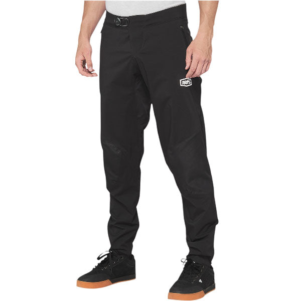 Detailed studio photograph of 100%, Hydromatic Pants (MTB), SKU 50100022, color Black, sizes 28–38, Designed for Mountain Bike, BMX and E-Bike riders
