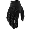 Studio photo showcasing 100%, Airmatic Gloves (Sale), Offroad Gloves, SKU 33307144, color options Blue, Black/Charcoal, Fluo Yellow/Black, Red/Black, Silver, sizes SM, MD, LG, XL, 2X