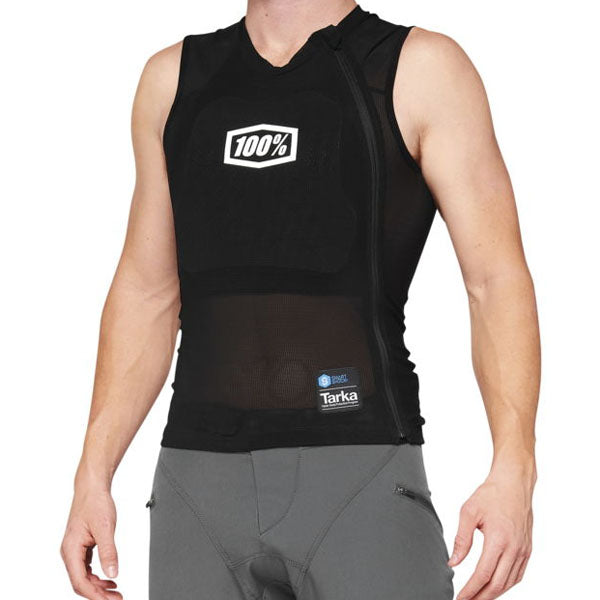Studio image highlighting 100%, Tarka Vest, Protection Jacket, SKU 27011083, color Black, sizes SM, MD, LG, XL, 2XL