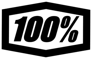 Black '100%' logo on a white background