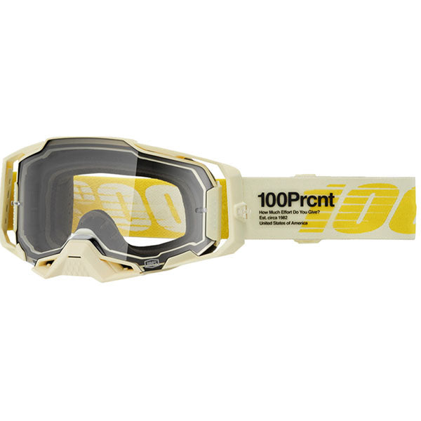 High-resolution studio image of 100%, Armega Goggle w/ Clear Lens, Goggles, SKU 5621206700, color options Viggo, Furious, Klein, Albar, Esterel, Fargo, Blue, Livingaad and more