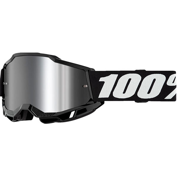 Studio image highlighting 100%, Accuri 2.0 Goggle (Mirror Lens), Goggles, color options Fairbanks, Mirror True Gold Lens, Samba, Mirror Silver Lens, 2028, Mirror Blue Lens, Yumiko, Mirror Silver Lens, Torken, Mirror Red Lens, Risland, Mirror True Gold Lens, Razza, Mirror Silver Lens, Neon Yellow, Mirror Silver Lens and more