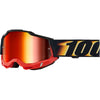 Catalog studio image of 100%, Accuri 2.0 Goggle (Mirror Lens), Goggles, SKU 26013470, color options Fairbanks, Mirror True Gold Lens, Samba, Mirror Silver Lens, 2028, Mirror Blue Lens, Yumiko, Mirror Silver Lens, Torken, Mirror Red Lens, Risland, Mirror True Gold Lens, Razza, Mirror Silver Lens, Neon Yellow, Mirror Silver Lens and more