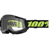 Studio product photo on a neutral background of 100%, Strata 2.0 Goggle (Clear Lens), Goggles, SKU 5651101300, color options Black, Navy, War Camo, Pink, White, Red/Red, Neon Orange, Solar Eclipse and more
