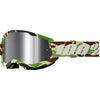 Studio photo of 100%, Strata 2.0 Goggle (Mirror Lens), Goggles, SKU 610-5244, color options Black, Mirror Silver Lens, Neon Orange, Mirror True Gold Lens, White, Mirror Silver Lens, Solar Eclipse, True Gold Mirror Lens, War Camo, Silver Mirror Lens, Maupiti, Silver Mirror Lens, Stone, Blue Mirror Lens, Blue, Red/Blue Mirror Lens and more