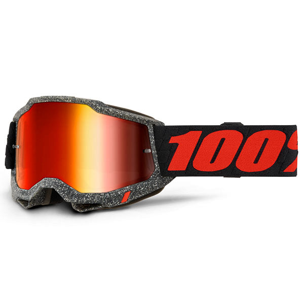 Studio product photo on a neutral background of 100%, Accuri 2.0 Goggle (Mirror Lens), Goggles, SKU 5642204500, color options Fairbanks, Mirror True Gold Lens, Samba, Mirror Silver Lens, 2028, Mirror Blue Lens, Yumiko, Mirror Silver Lens, Torken, Mirror Red Lens, Risland, Mirror True Gold Lens, Razza, Mirror Silver Lens, Neon Yellow, Mirror Silver Lens and more
