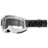 100% Strata 2.0 Goggle (Clear Lens) in White SKU 5651100900