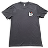 Clean studio shot of BTO Sports Simple Tee Shirt; showing tee fit, printed graphics, and crew neckline; SKU BTO-SIMPLE-BLK-S; Colors: Black, Gray
