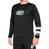Studio product photo on a neutral background of 100%, R-Core DH LS Jersey (MTB), SKU 50200081, color Black, sizes SM, MD, LG, XL, 2X, Designed for Mountain Bike, BMX and E-Bike riders