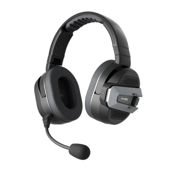Studio photo on a white background of Cardo System - Packtalk Edgephones Orv; showing overall shape and visible design details; SKU 1404010001