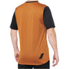 Catalog studio image of 100%, Ridecamp Jersey (MTB), SKU 51200229, color options Charcoal/Black, Terracotta/Black, Blue/Navy, sizes SM, MD, LG, XL, Designed for Mountain Bike, BMX and E-Bike riders