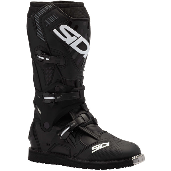 Clean studio shot of Sidi - Crossair HD Enduro Boots; showing boot profile, closure hardware, and sole tread; SKU 2316000540; Colors: Black, Pink, Purple