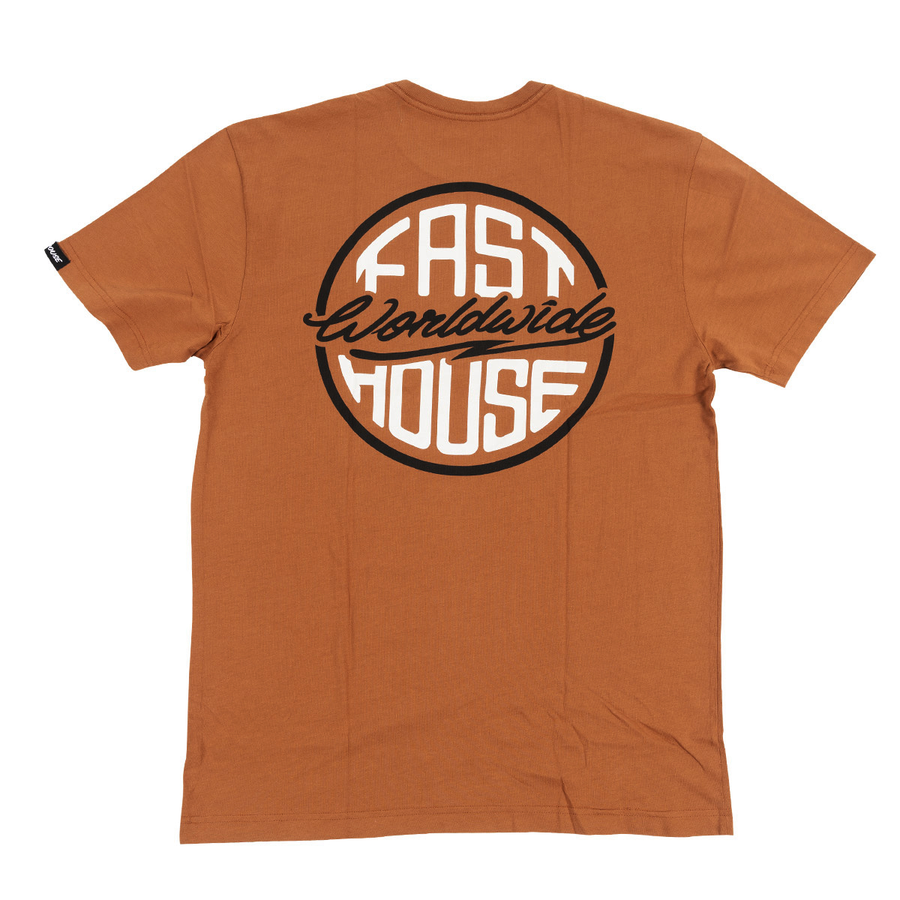 Fasthouse Squall Tee in Rust, back view