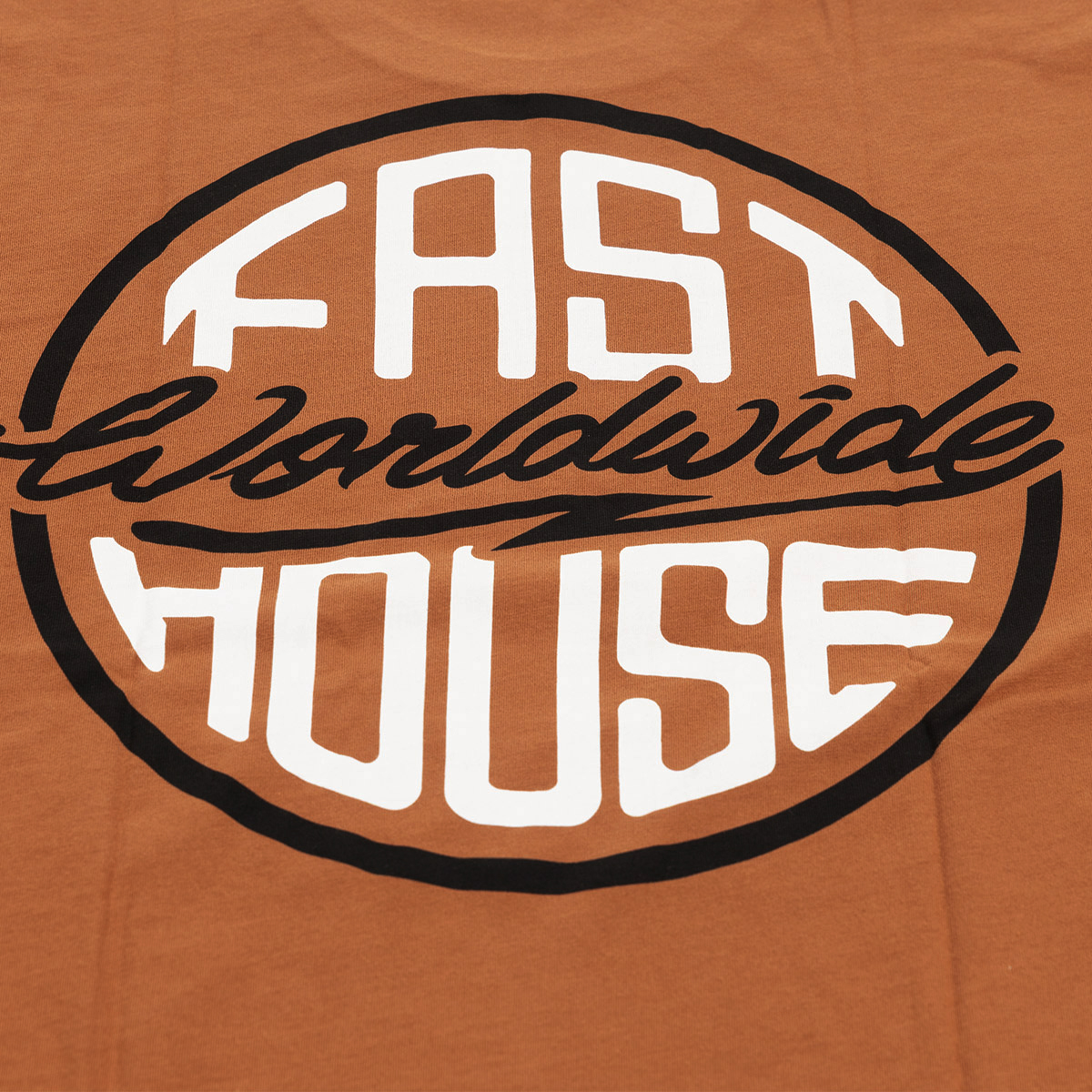 Fasthouse Squall Tee in Rust, front graphic detail