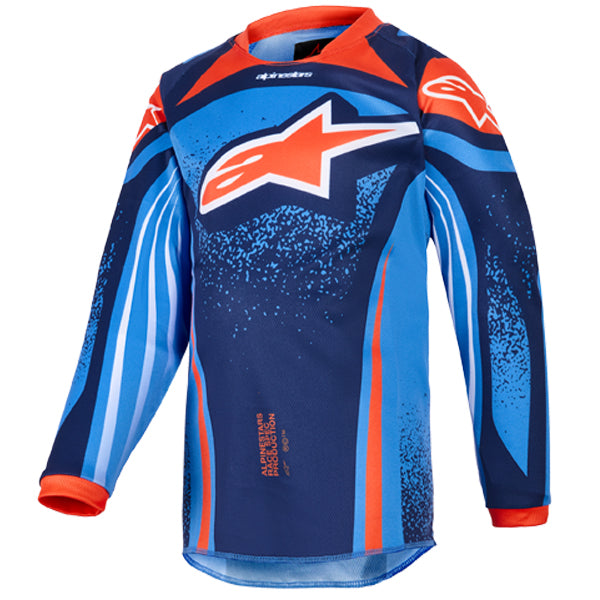 3730326-7275-2XS, Alpinestars, Racer Nomur Jersey (Kids), Dark Navy/Orange/UCLA Blue, Dark Navy/Yellow Fluo/UCLA Blue, Sizes Y-2XS, Y-XS product photo