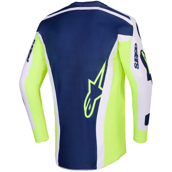 3760226-12-XL, Alpinestars, Racer Air Riway Jersey, Black/White, Light Gray/Yellow Fluo/Blue, Sizes SM, MD, LG, XL product photo