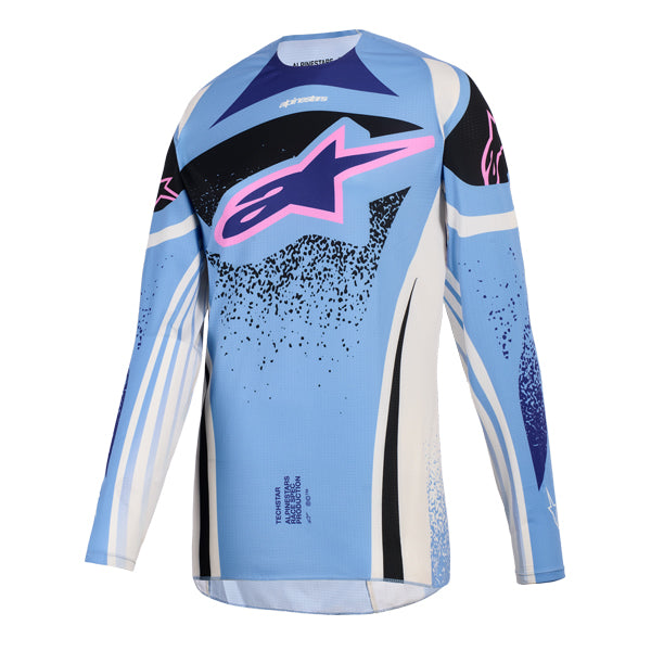 3780926-7264-XS, Alpinestars, Stella Techstar Nomur Jersey (Womens), Light Blue/Off White/Black, Black/White/Fushsia, Sizes XS, SM, MD, LG, XL product photo