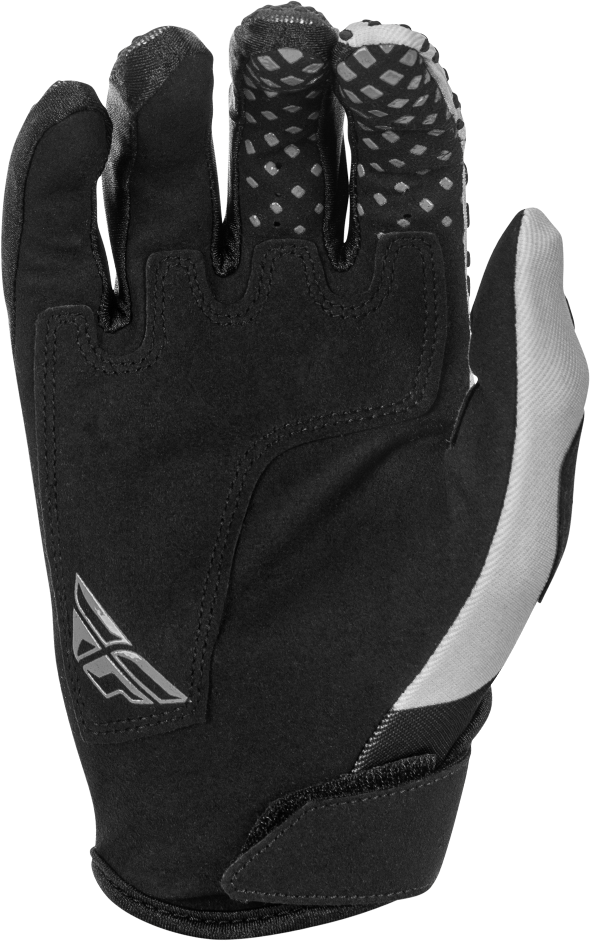 Fly Racing Kinetic Gloves front angle view Colors: Black/Grey Sizes: XS to 3X SKU:379-410 | Available at BTO Sports.