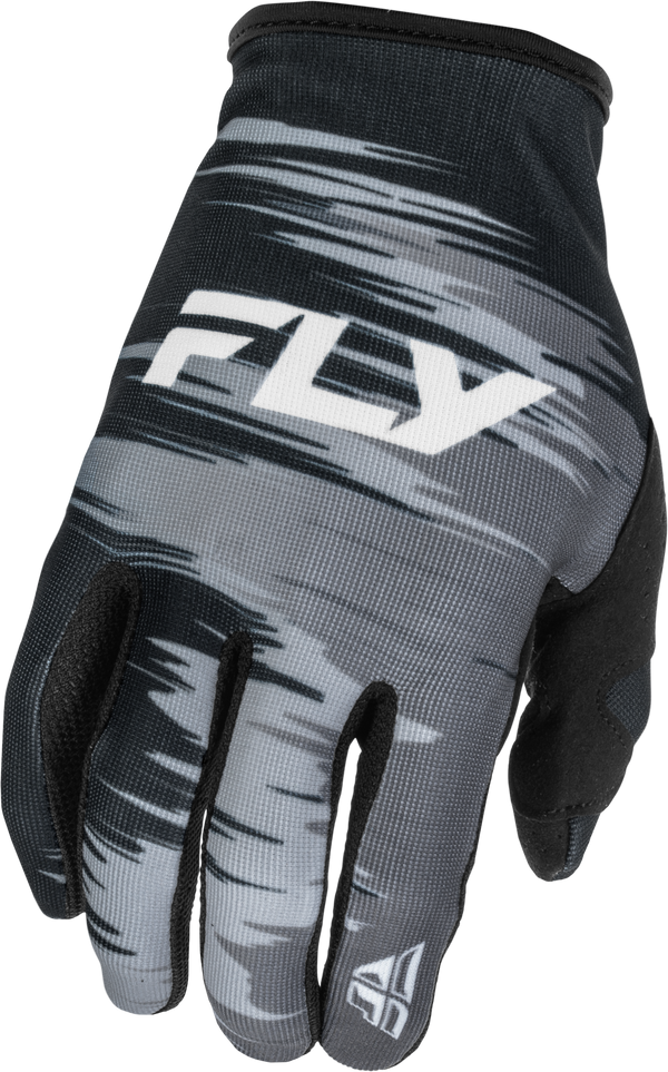 Fly Racing Lite Gloves (Girls) side view Colors: Black/Grey/Wht Sizes: Y-LG SKU:379-610 | Available at BTO Sports.