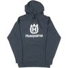 Front product image of Husqvarna hoodie in Black showing pullover fleece hoodie with Husqvarna stacked logo, SKU 3HS250053804 | Available at BTO Sports