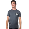 Crisp studio image on a white background of BTO Sports Simple Tee Shirt; showing tee fit, printed graphics, and crew neckline; SKU BTO-SIMPLE-BLK-S