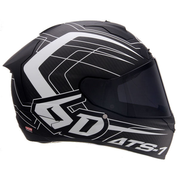 6D 6D - ATS-1R Aero Helmet street motorcycle full‑face helmet black product view — with ODS impact management for angular and linear energy, ventilated and lightweight, SKU 30-0304.
