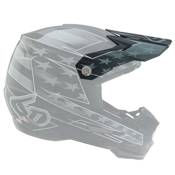 6D 6D - ATR-2 Super Patriot Visor motocross/off‑road full‑face helmet black product view — with ODS impact management for angular and linear energy, ventilated and lightweight, SKU 72-6071.