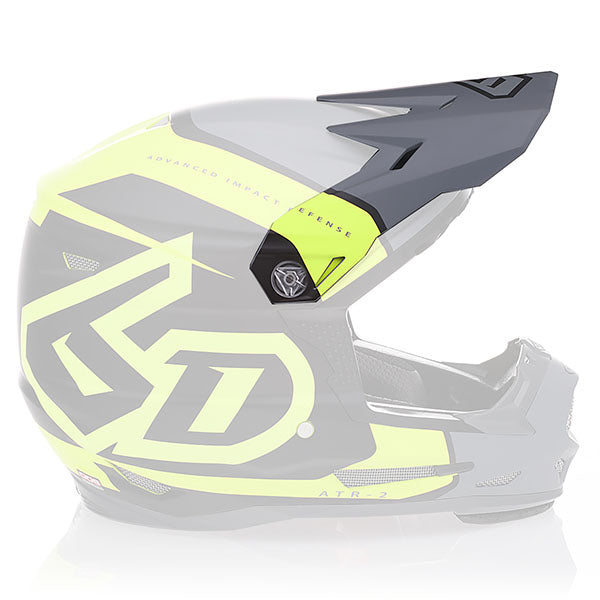 6D helmet yellow neon product view — with ODS impact management for angular and linear energy, ventilated and lightweight, 6d-atr-2y-torque-visor-youth.