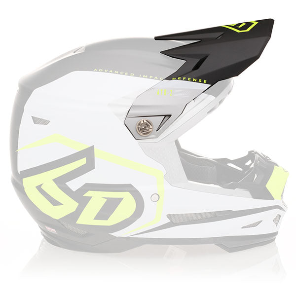 6D helmet yellow neon product view — with ODS impact management for angular and linear energy, ventilated and lightweight, SKU 72-6121.