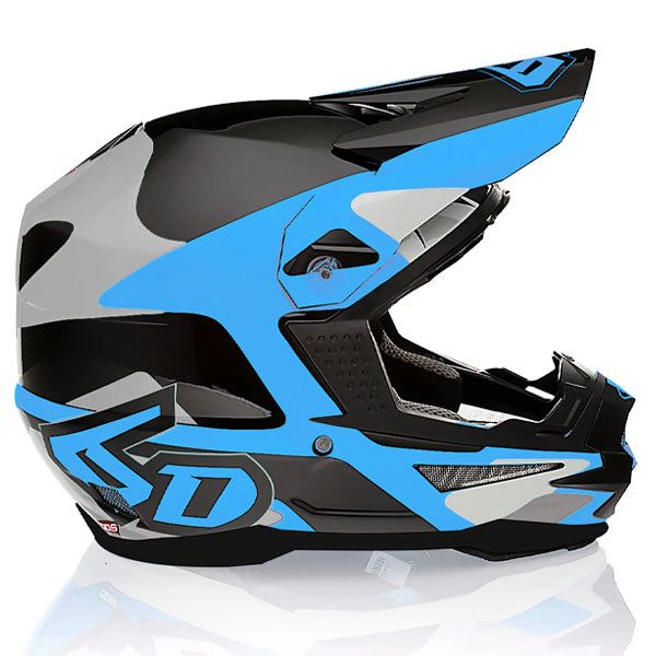 6D 6D - ATR-1 Apex Helmet motocross/off‑road full‑face helmet cyan product view — with ODS impact management for angular and linear energy, ventilated and lightweight, SKU 10-4574.