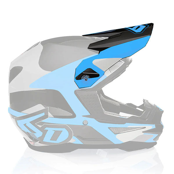 6D helmet cyan product view — with ODS impact management for angular and linear energy, ventilated and lightweight, 6d-atr-1-apex-visor.