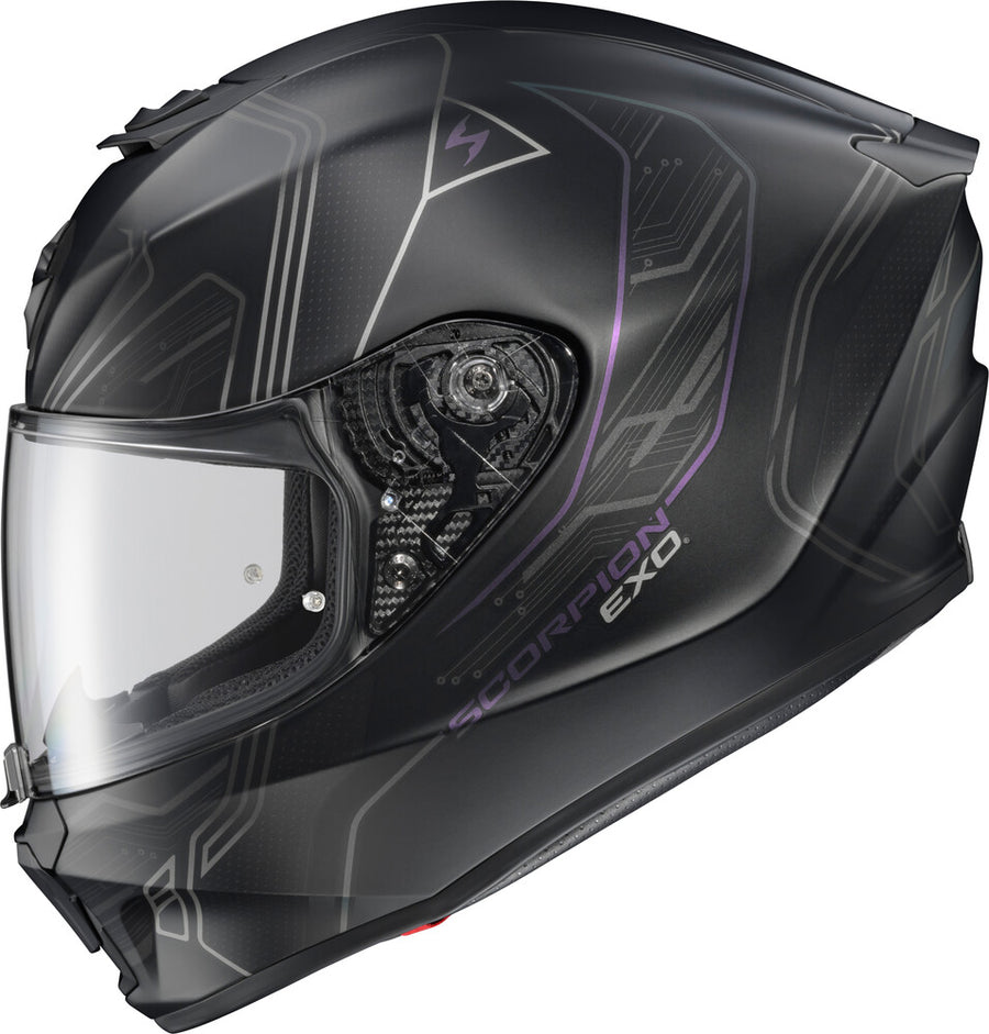 Scorpion EXO - EXO R330 Bendr Helmet, motorcycle helmet, front three-quarter view, color options: 2XL, LG, MD, SM, XL, sizes: Black, Pink/White, Red