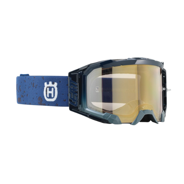 Product photo showing Leatt, Husqvarna Velocity 5.5 Goggle in Blue/Grey, Colors: Blue/Grey, Ink, Light Grey 58%, SKU: 3HS230033100