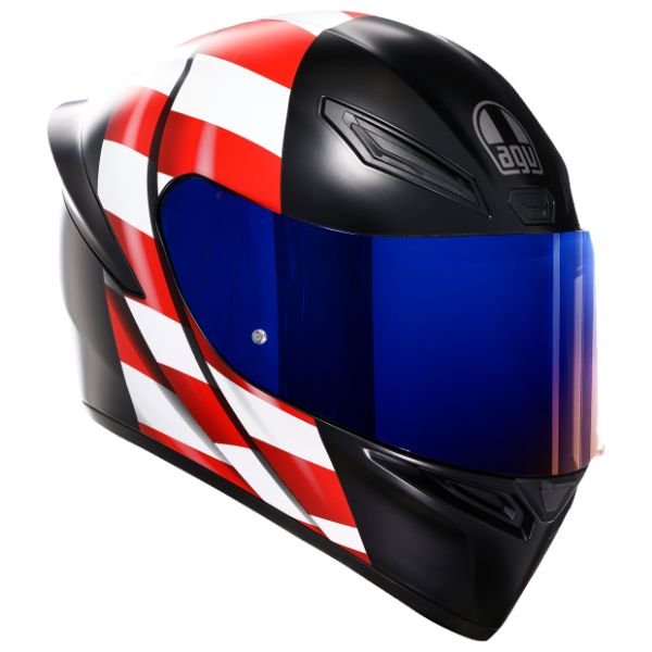 AGV AGV - K1 S Stars and Stripes Helmet street motorcycle full‑face helmet product view — lightweight, ventilated shell for impact protection and long‑ride comfort.