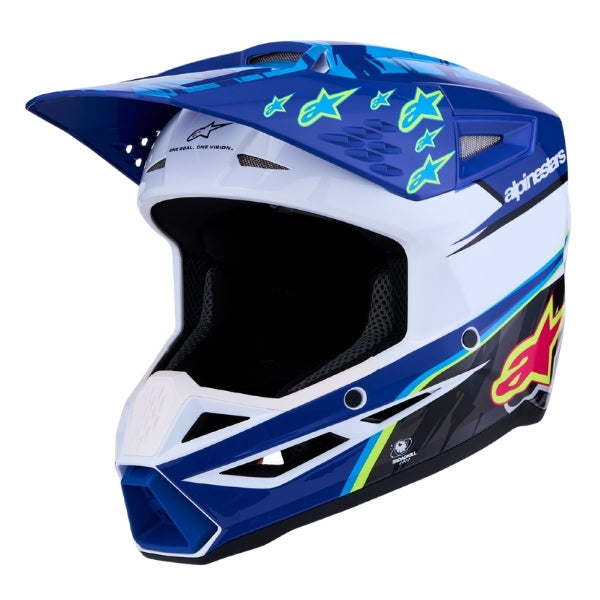 Alpinestars - Helmet Youth S-M3 Falcon Blu/wht/blk/pnk-fl Ece06/dot YM