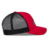 Right Side profile of Alpinestars Reflect Ageless Trucker Hat, SKU 48276376, red colorway with black mesh panels, curved brim, and adjustable snapback fit for motocross lifestyle wear.