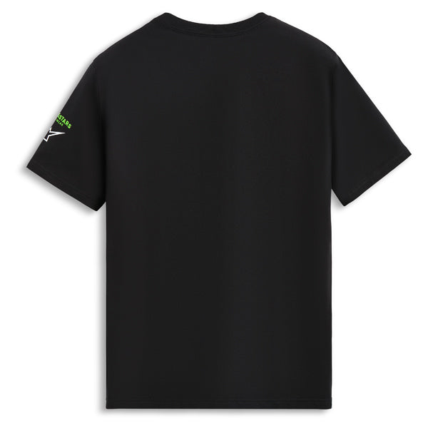 Professional studio photo of Alpinestars Entitled CSF Tee; showing tee fit, printed graphics, and crew neckline; SKU 482-76404S; Colors: Navy, Black