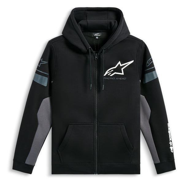 High-resolution studio image of Alpinestars - Esemex Hoodie; showing overall shape and visible design details; SKU 482-76412S; Colors: Black/Charcoal