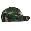 Alpinestars Ageless Multi Hat SKU 4827638 in green camo pattern, curved bill baseball cap with bold white Alpinestars logo on the front, designed for motocross and casual powersports style.
