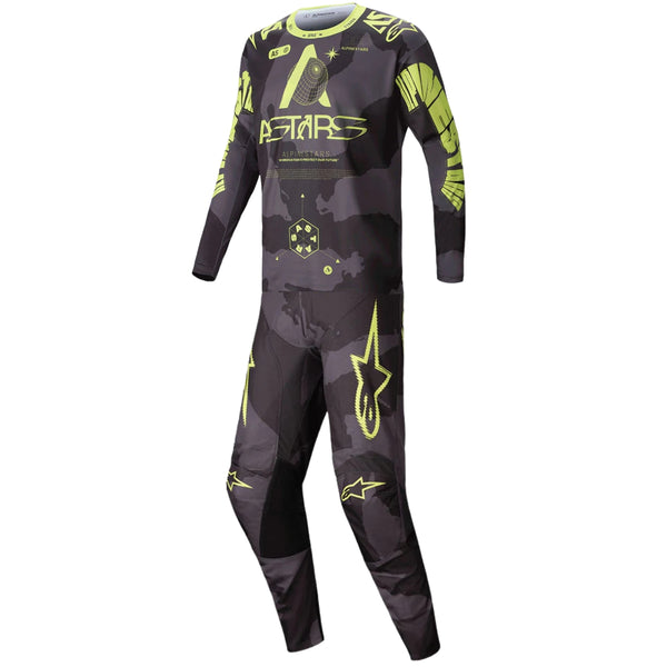 Alpinestars Racer Hollow Jersey, Pant Combo in Dark Camo/Fluo Yellow SKU alpinestars-mx25-fa-racer-hollow-jersey-pant-combo-1