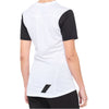 Studio photo of 100%, Ridecamp Jersey (Womens) (MTB), SKU 50210002, color White/Black, sizes SM, MD, LG, XL, Designed for Mountain Bike, BMX and E-Bike riders