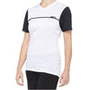 High-resolution studio image of 100%, Ridecamp Jersey (Womens) (MTB), SKU 50210001, color White/Black, sizes SM, MD, LG, XL, Designed for Mountain Bike, BMX and E-Bike riders