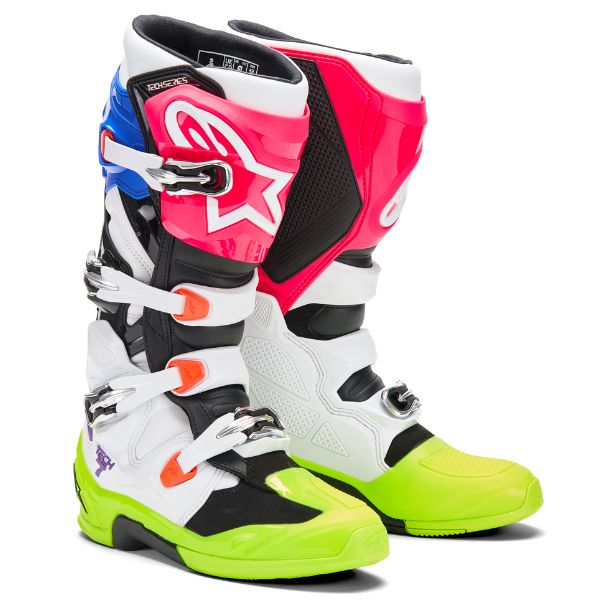 Product image of Alpinestars 2012025 9230 Tech 7 LE Hay Boot Multi BTO Sports 1 motocross boots showing design and colorway | Available at BTO Sports