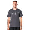 Clean studio shot of Alpinestars Ageless Shadow CSF T-Shirt; showing tee fit, printed graphics, and crew neckline; SKU 482-76290S; Sizes: S-2XL