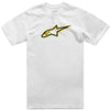 Clean studio shot of Alpinestars Ageless Shadow CSF T-Shirt; showing tee fit, printed graphics, and crew neckline; SKU 482-76290S; Sizes: S-2XL